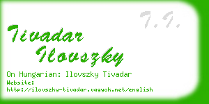 tivadar ilovszky business card